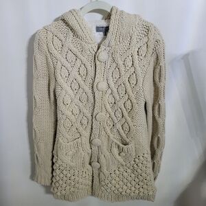 MM Couture By Miss Me Oatmeal Sweater Coat, Size Large